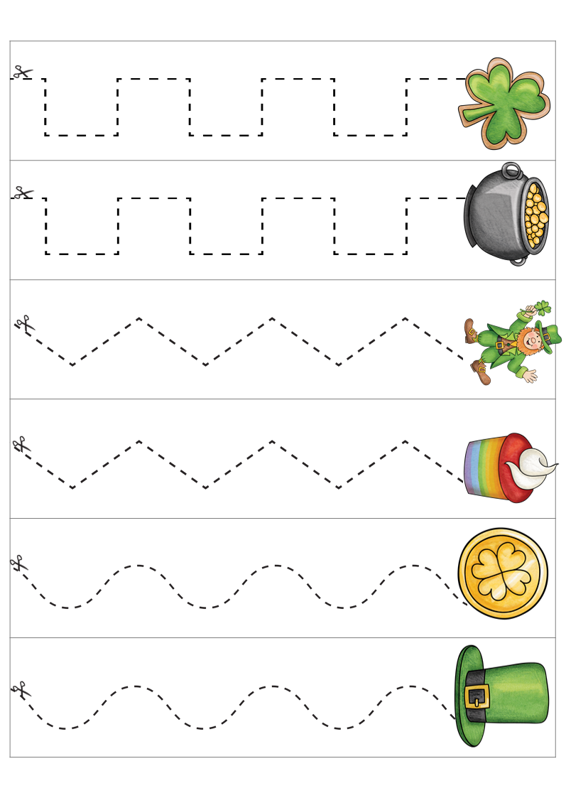 St Patrick's Day printables : scissor skills - Cobberson + Co.