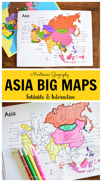 Montessori Maps of Asia - BIG Foldable Interactive Maps