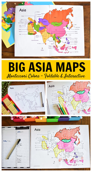 Montessori Maps of Asia - BIG Foldable Interactive Maps