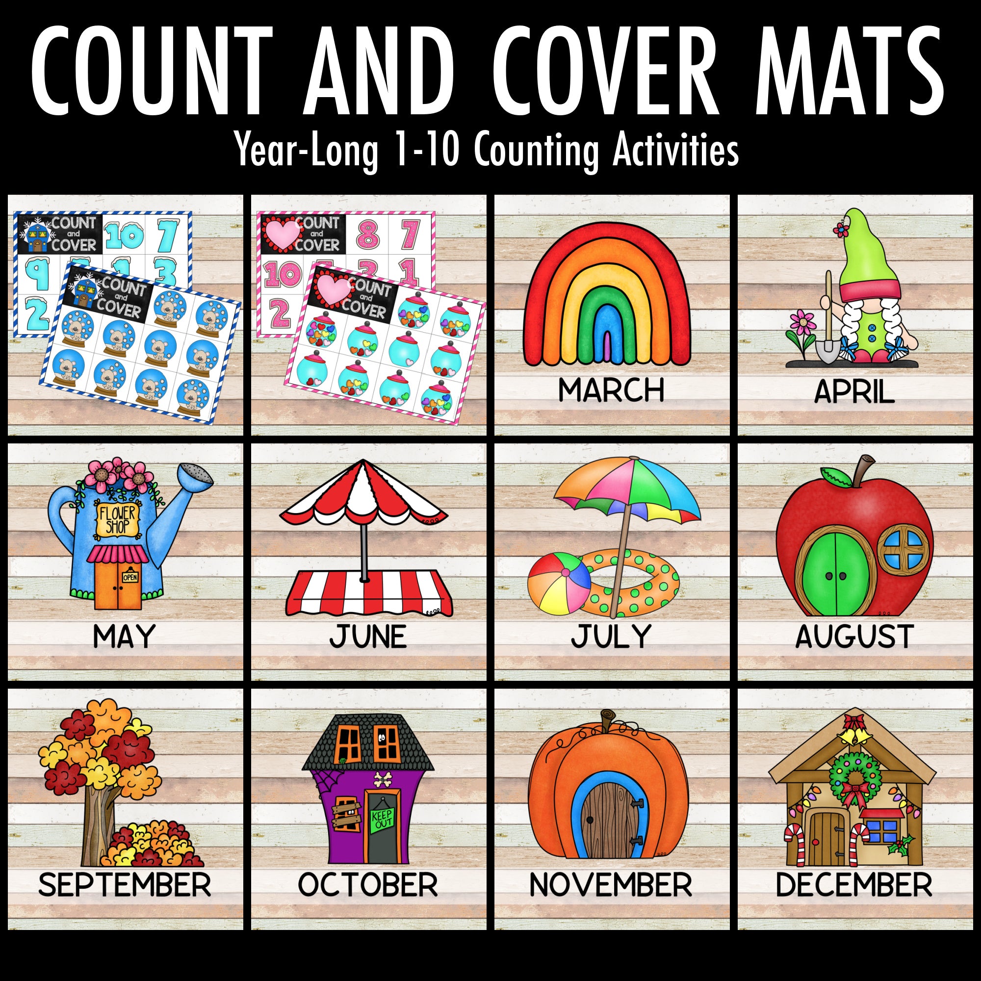 Year-Long Count and Cover Mats Growing Bundle