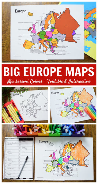 Montessori Maps of Europe - BIG Foldable Interactive Maps