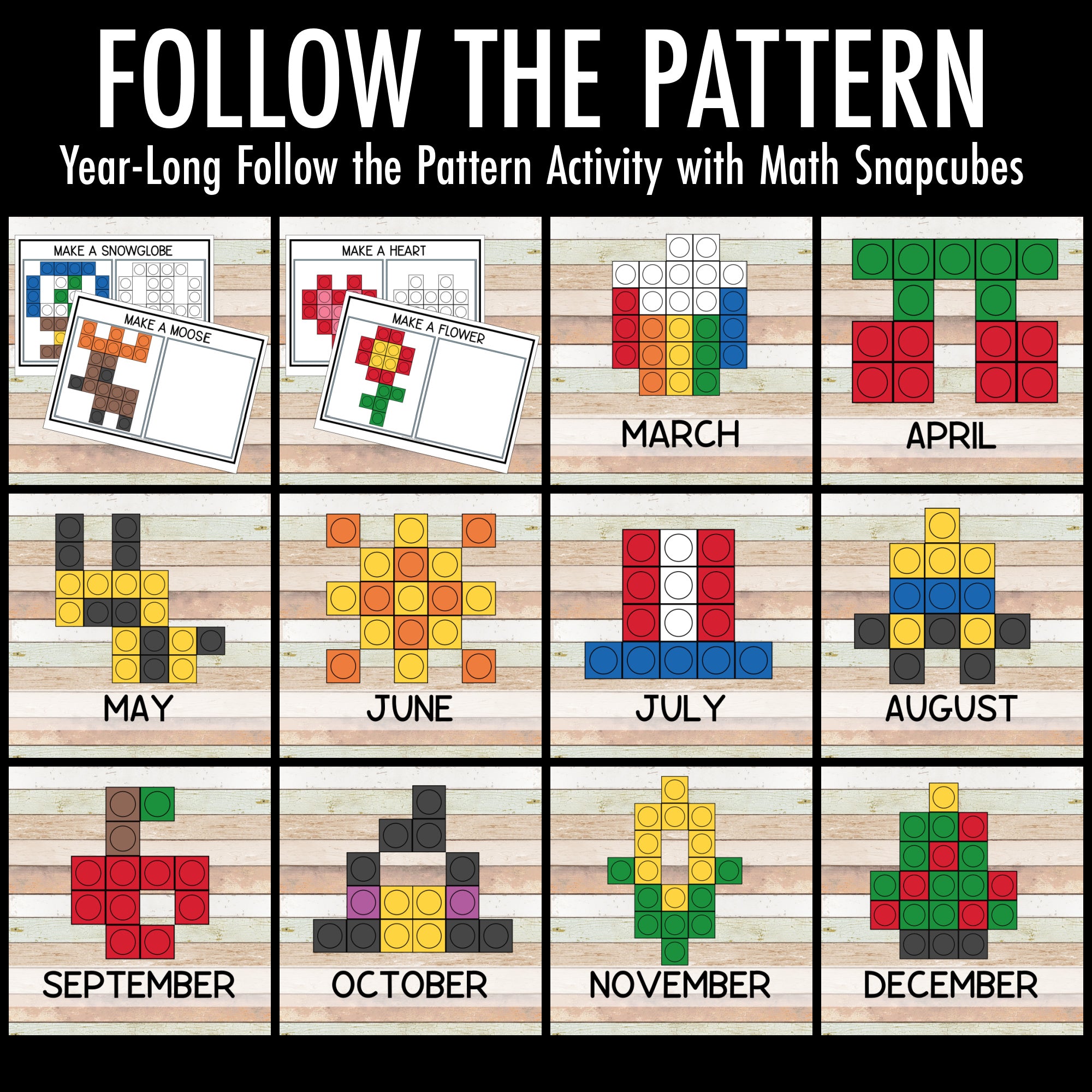 Year-Long Follow the Pattern Mats Growing Bundle