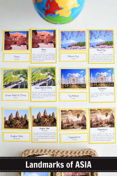 Landmarks of Asia Montessori 3 Part Cards