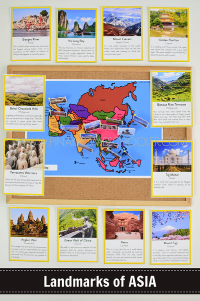 Landmarks of Asia Montessori 3 Part Cards