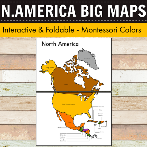 Montessori Maps of North America - BIG Foldable Interactive Maps