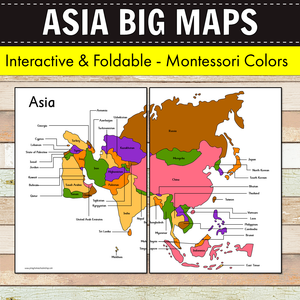 Montessori Maps of Asia - BIG Foldable Interactive Maps