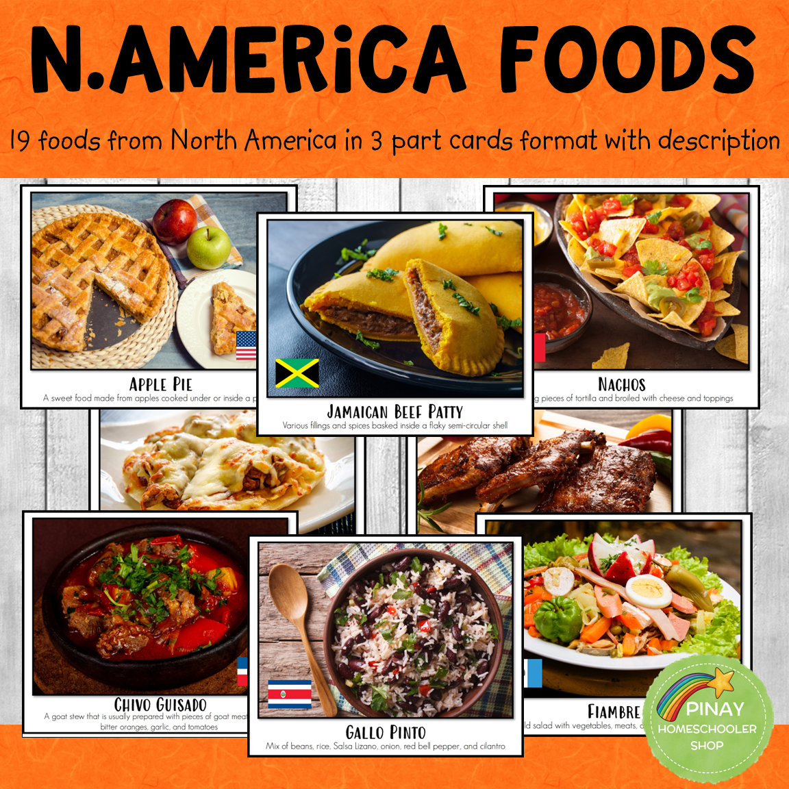 North American Foods Montessori 3 Part Cards and Activity Sheets ...