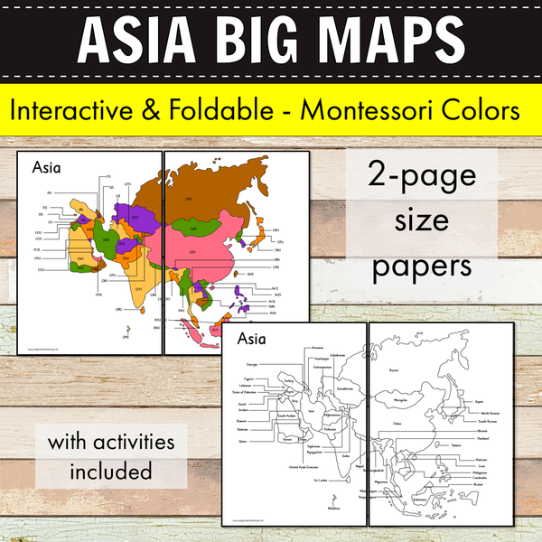 Montessori Maps of Asia - BIG Foldable Interactive Maps