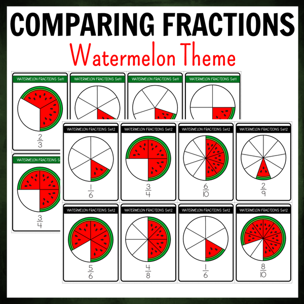 Comparing Fractions Watermelon Theme