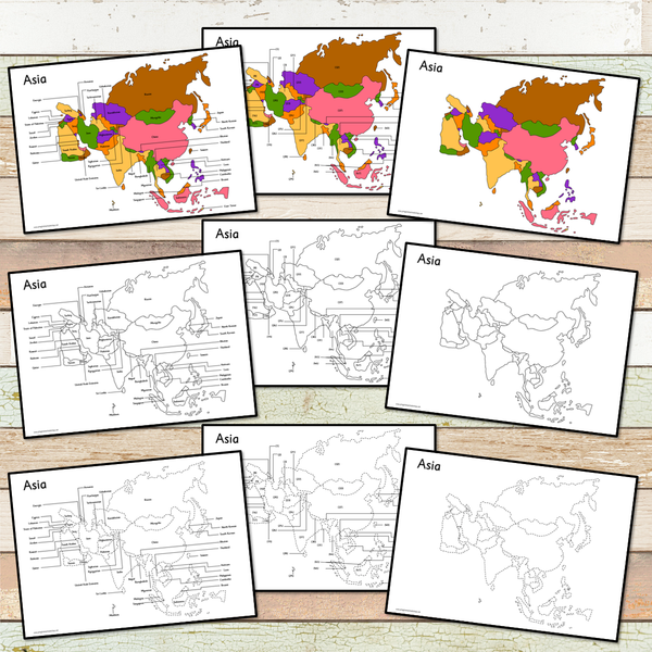 Montessori Maps of Asia - BIG Foldable Interactive Maps