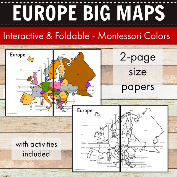 Montessori Maps of Europe - BIG Foldable Interactive Maps