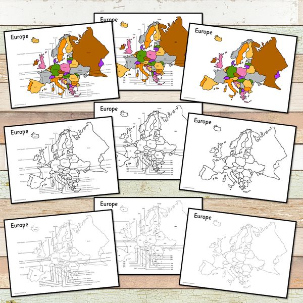 Montessori Maps of Europe - BIG Foldable Interactive Maps