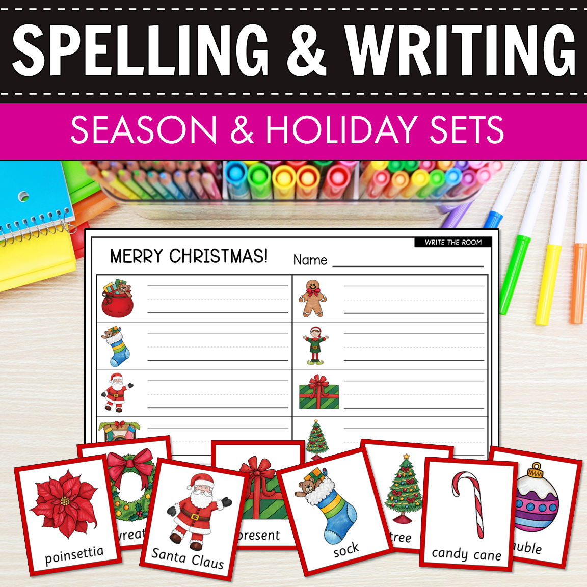 20 Spelling and Writing Seasons and Holiday Sets