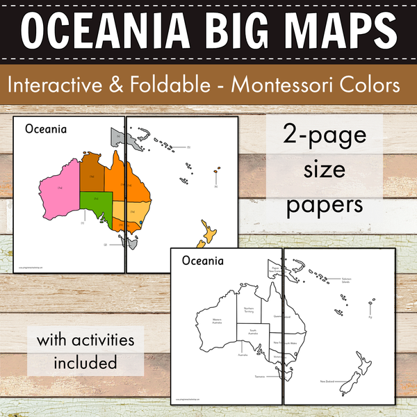 Montessori Maps of Oceania  - BIG Foldable Interactive Maps