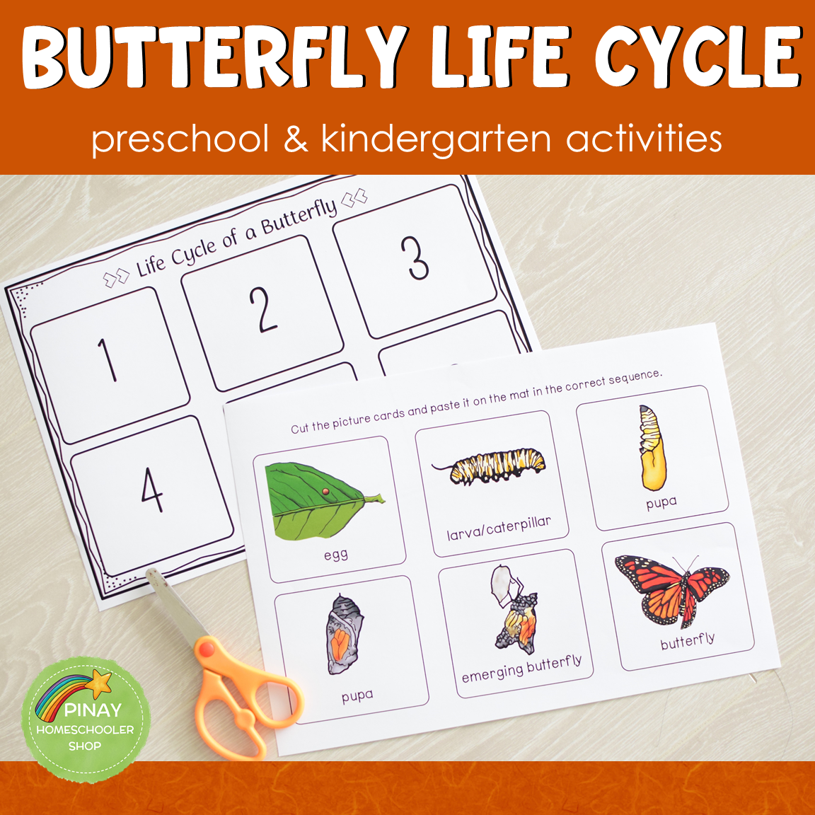 Butterfly Life Cycle Activity Set -Preschool & Kindergarten Science Ce ...