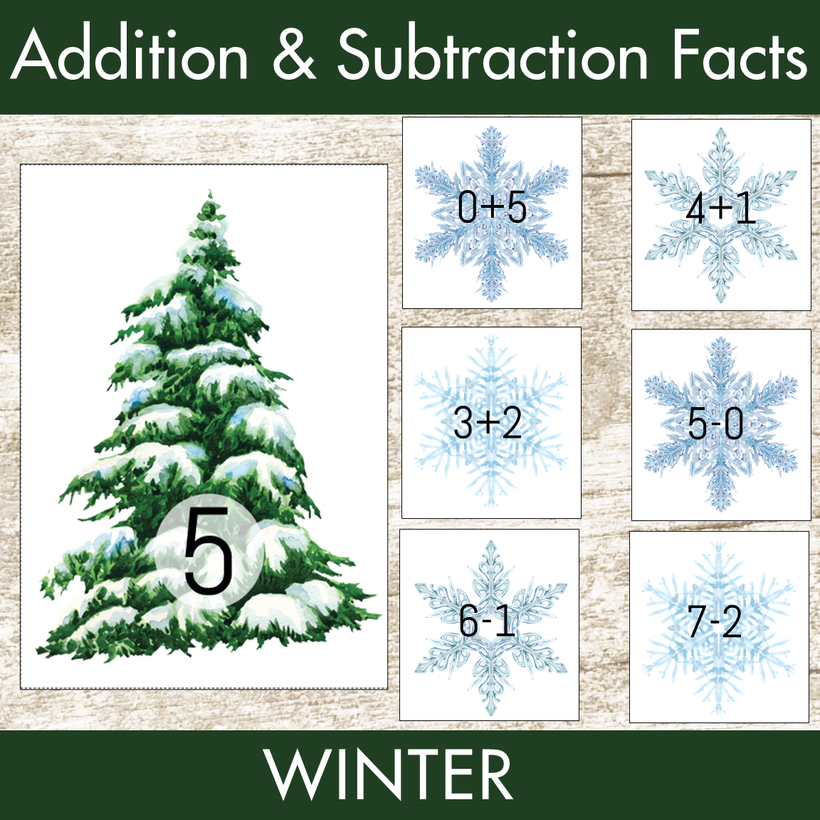 Winter Add Sub Facts Fluency